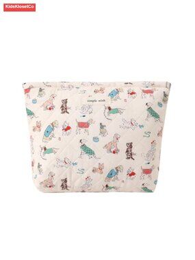 Quilted Cotton Makeup Bag Cute Animal Cosmetic Storage Travel Pouch